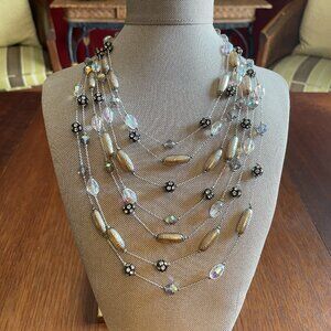 Vintage VENDÔME 7 Strand Crystal Beaded Necklace